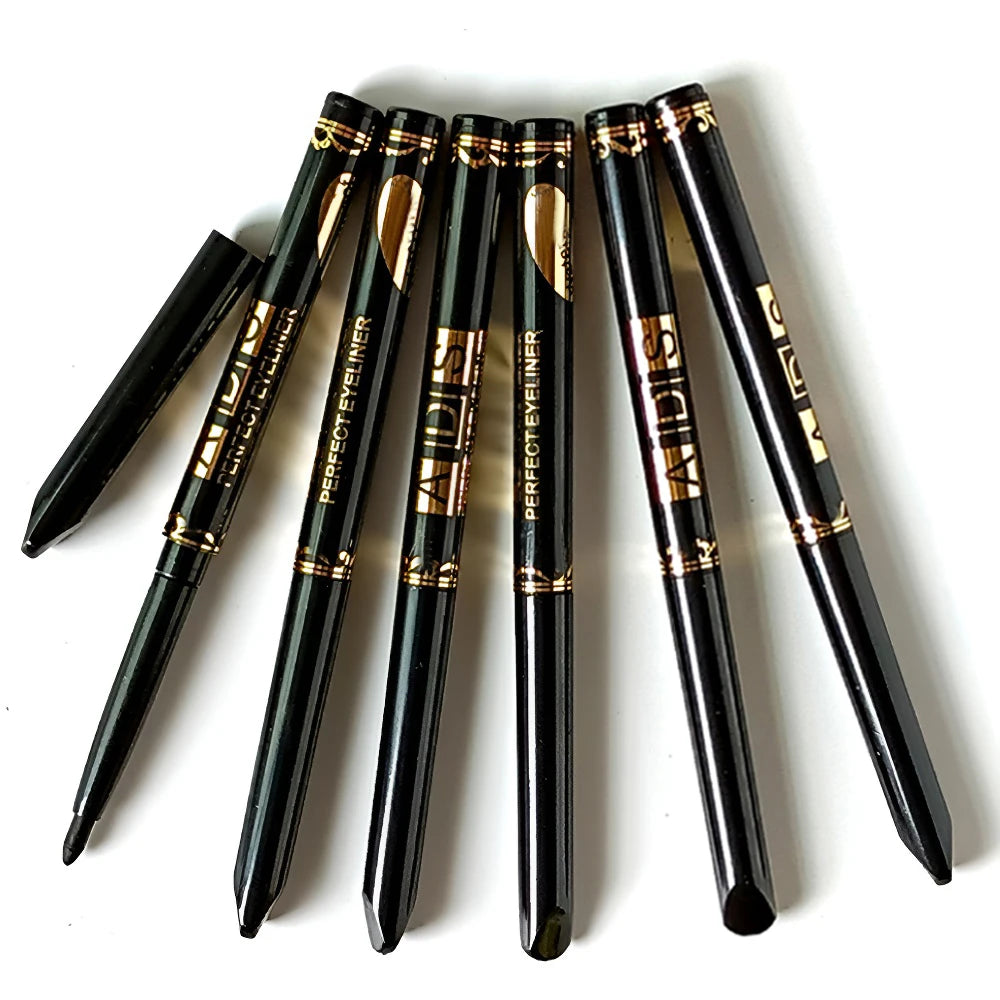 2Pcs Crayons Eyeliner Noir Brun Imperméables - Étanche Aux Taches, Longue Durée Et Adapté Aux Débutants Maquillage Pour Les Yeux Punk Lisse À Haute Pigmentation