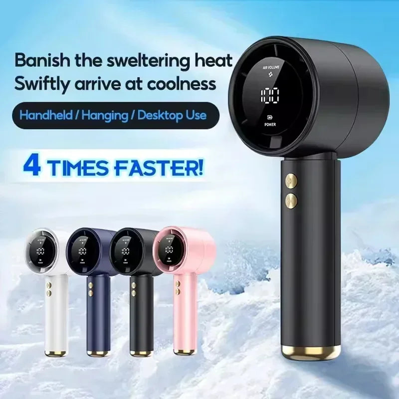 HOMEFISH Mini Handheld Fan USB Fast Charging Portable Air Calculating Fan Mute Highspeed Fan for Travel Outdoor Activities