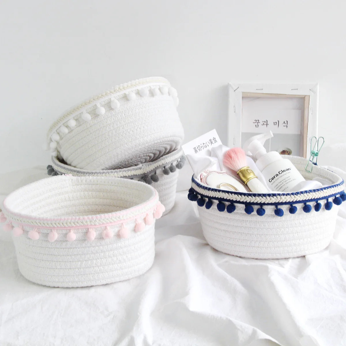 Panier Rangement Tressé Coton – Jouets, Bureau & Maison | L'atelier de Candice