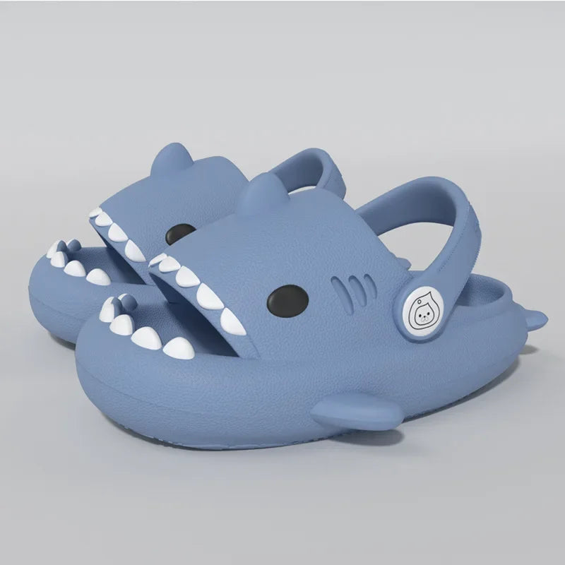 Summer 3D Shark Slides 2026 Kids EVA Soft Sole Non-Slip Cartoon Beach Slippers for Boys Girls Indoor Outdoor Pool Shoes