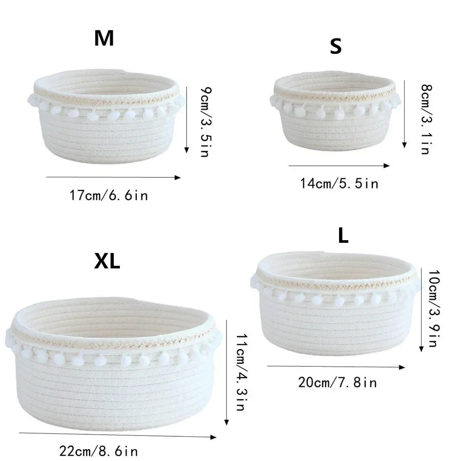 Panier Rangement Tressé Coton – Jouets, Bureau & Maison | L'atelier de Candice