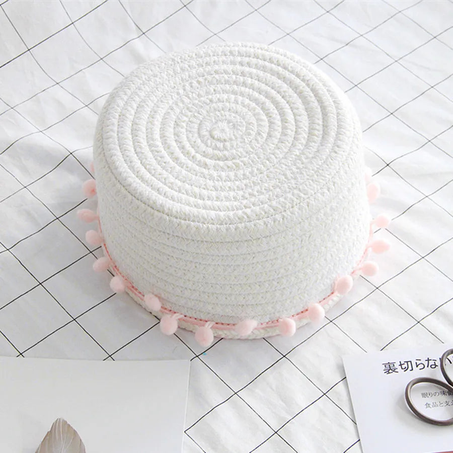 Panier Rangement Tressé Coton – Jouets, Bureau & Maison | L'atelier de Candice