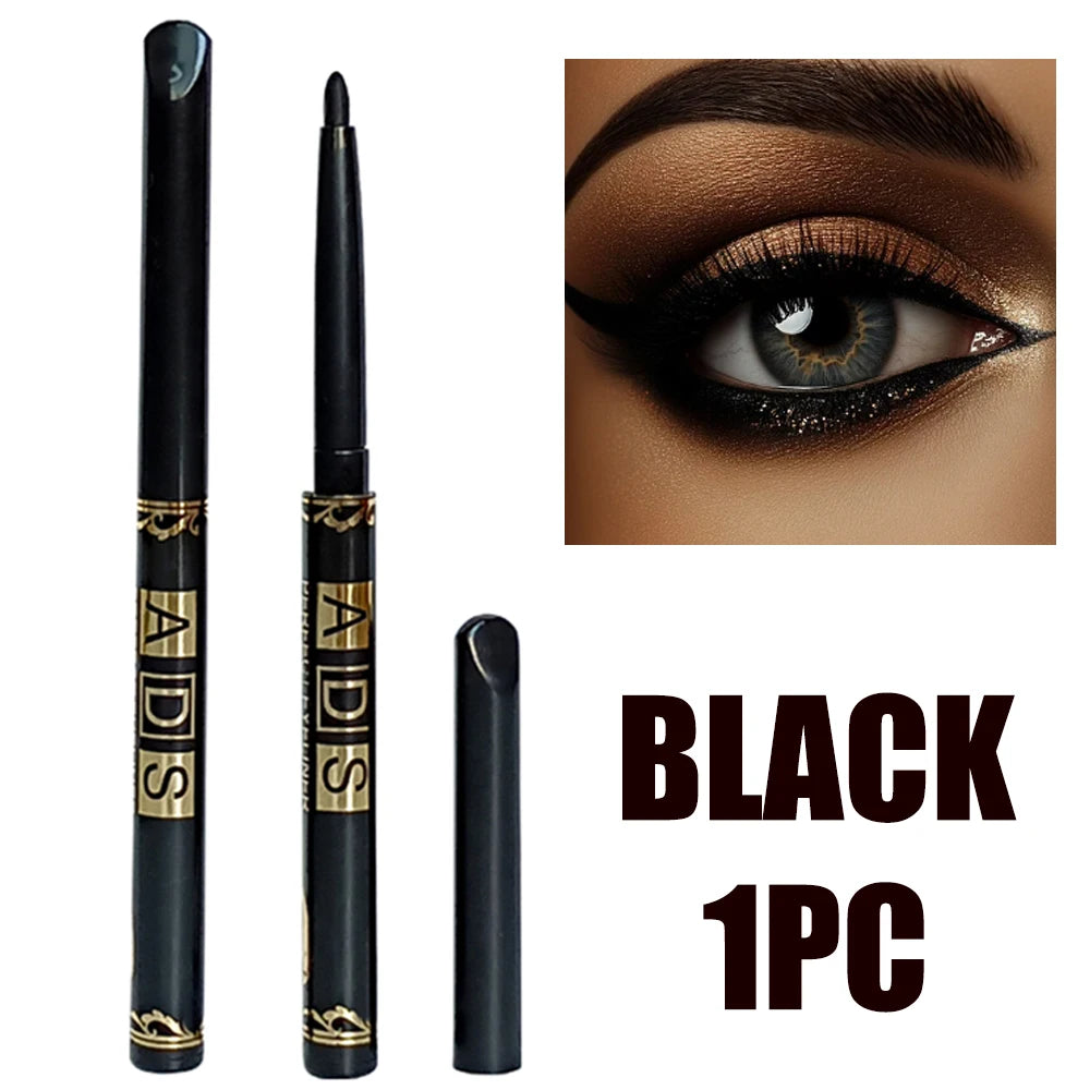 2Pcs Crayons Eyeliner Noir Brun Imperméables - Étanche Aux Taches, Longue Durée Et Adapté Aux Débutants Maquillage Pour Les Yeux Punk Lisse À Haute Pigmentation