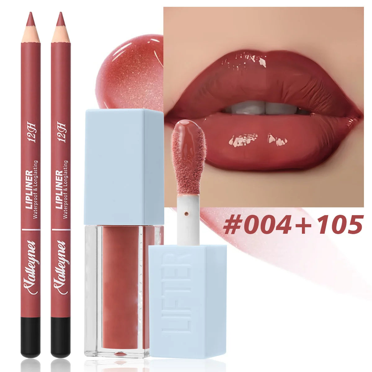 2Pcs/Set Lipliner + Lip Oil Matte Velvet Lipstick - Long durable Waterproof Lip Combo Set Tutoriel de maquillage Cosmétiques