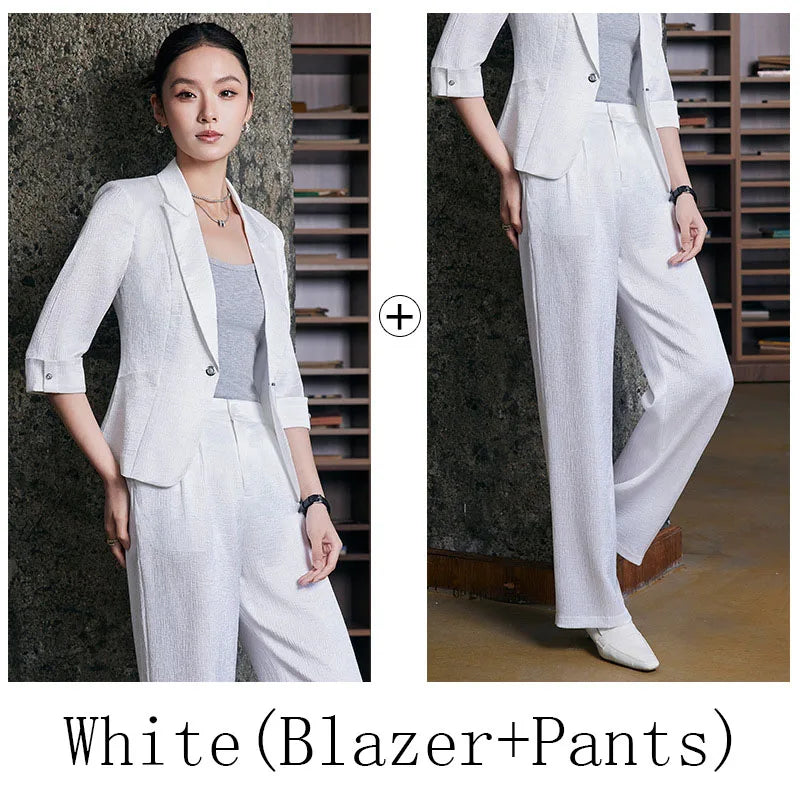 Mode Bureau Dames Blazer et Pantalon Costume Formel Angola Rouge Femmes Veste Pantalon Femmes Affaires Travail Vêtements 2 Pièces Ensemble