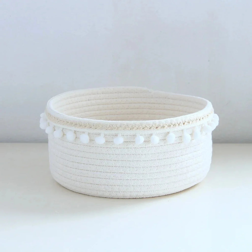 Panier Rangement Tressé Coton – Jouets, Bureau & Maison | L'atelier de Candice