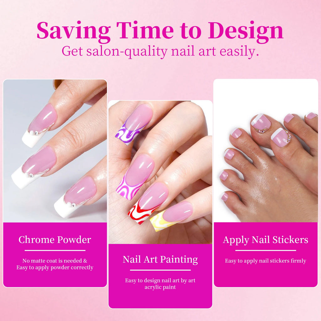 Kit 144 Faux Ongles French Carré Court Brillant – Mains & Pieds | L'atelier de Candice