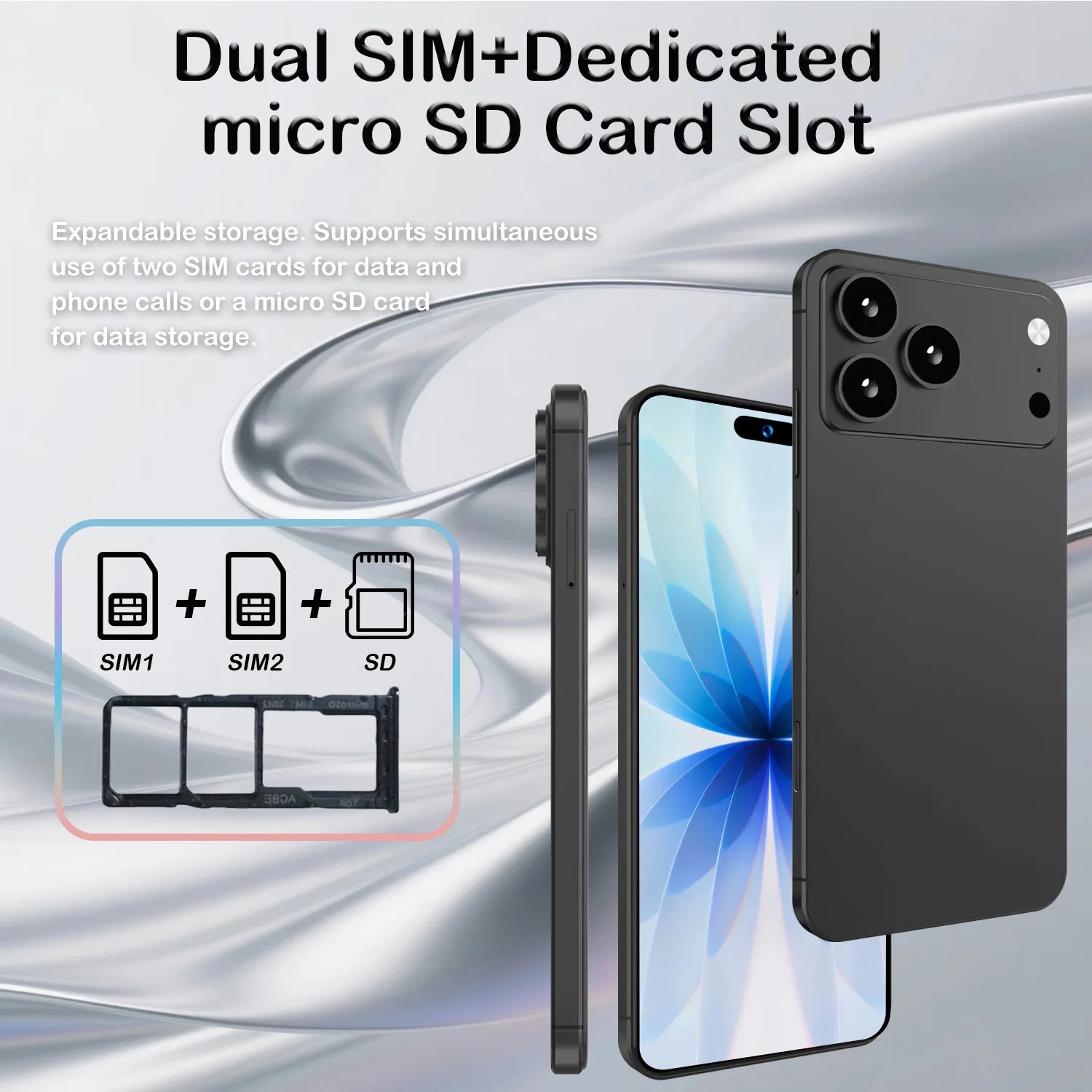 2026 Version mondiale I17 Promax Pro 4G 5G Double carte Double système de veille Original Intelligent 7.3inch 8000mAh Batterie Arrivée