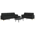 vidaXL Sofa Set Light Grey Fabric 3 Pieces Living Room Furniture Modern Comfortable Upholstered Couch with Footstool Home Decor