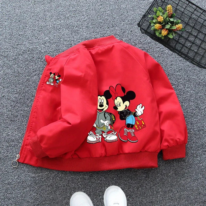 Printemps Bébé Garçons Filles Veste Mode Dessin animé Minnie Mouse Print Vêtements d’extérieur pour 1-6 ans Enfants Vêtements Enfants Coupe-vent Manteau