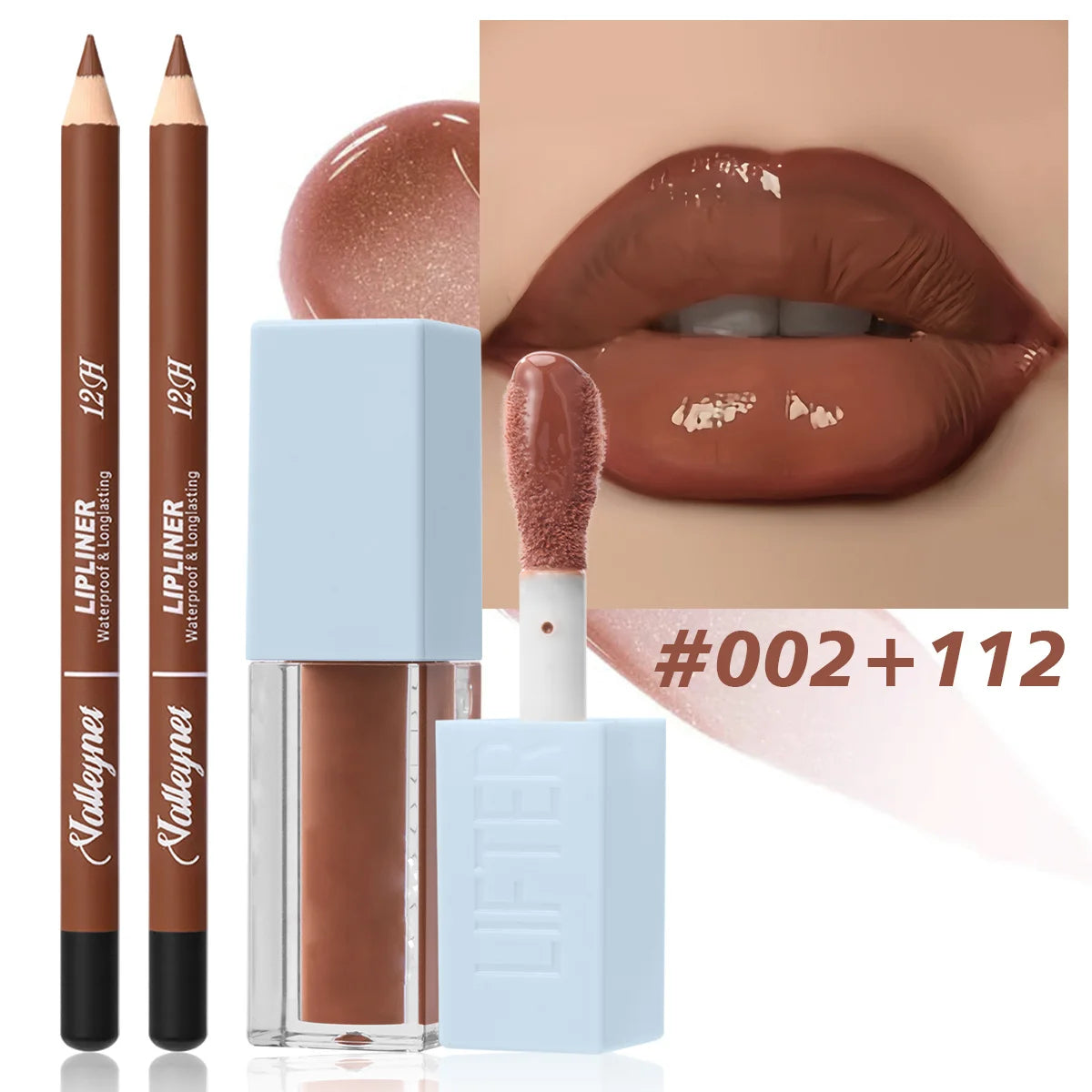 2Pcs/Set Lipliner + Lip Oil Matte Velvet Lipstick - Long durable Waterproof Lip Combo Set Tutoriel de maquillage Cosmétiques