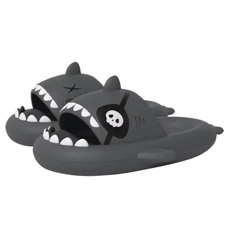 Luminous Christmas Shark Slippers Men Pirate Milk Cow Soft Sandals Adult Bathroom Non-slip Flip Flops Couple Outdoor EVA Shoes