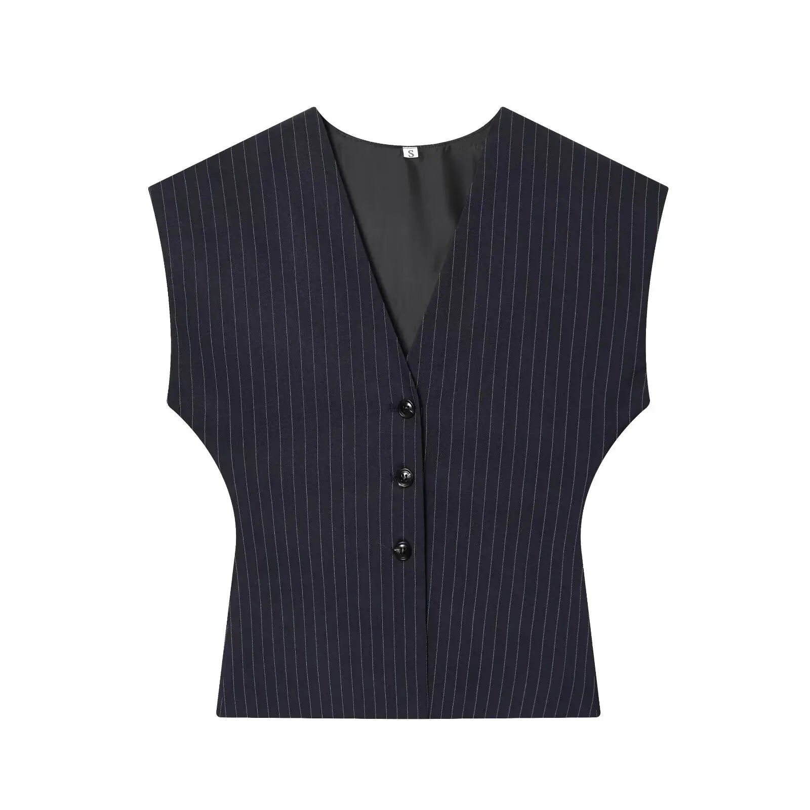 KONDALA Vintage Stripe Print Femmes Costumes V Neck Buttons Gilet Taille haute Pantalon à jambes larges Mode 2026 Printemps Été Costumes de bureau