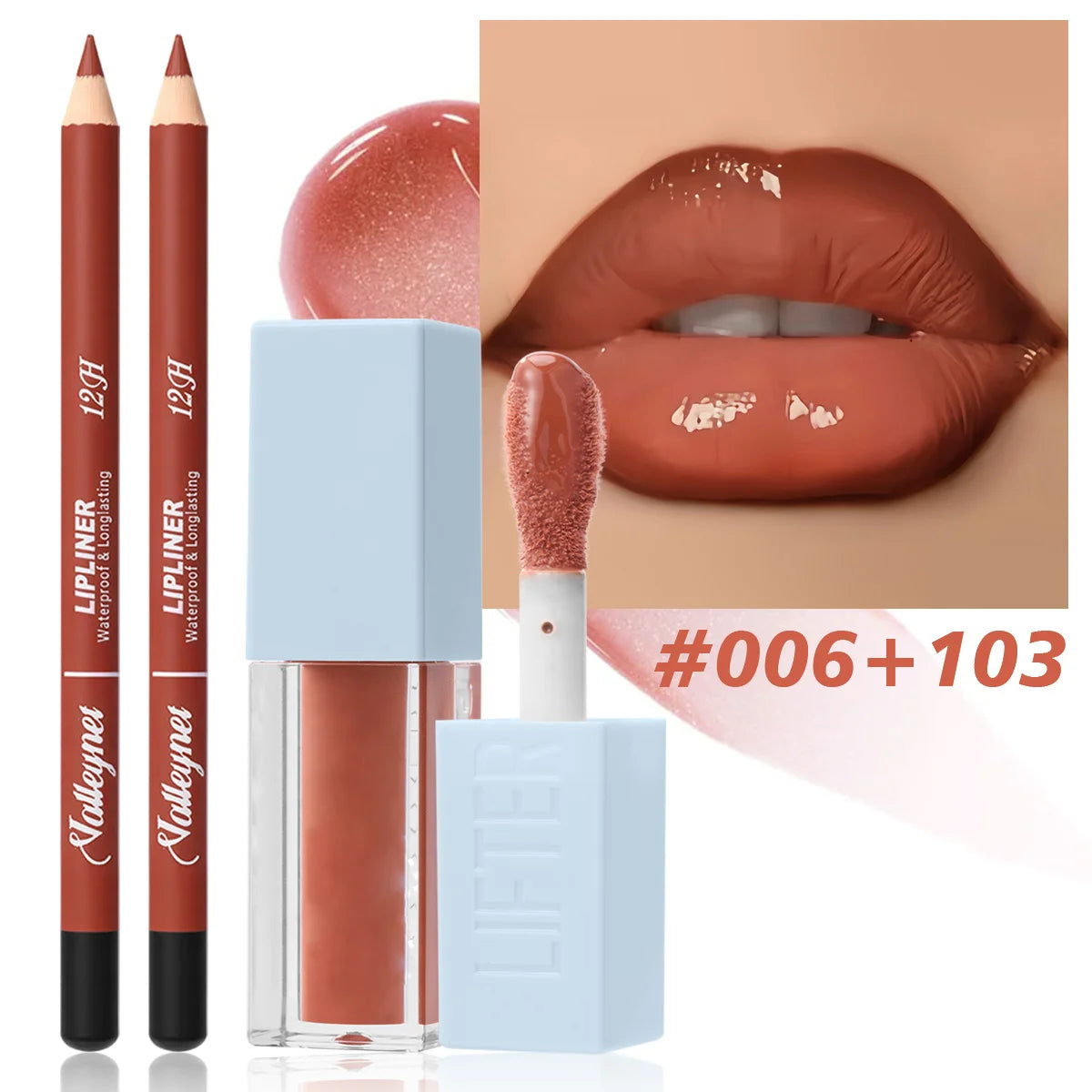 2Pcs/Set Lipliner + Lip Oil Matte Velvet Lipstick - Long durable Waterproof Lip Combo Set Tutoriel de maquillage Cosmétiques