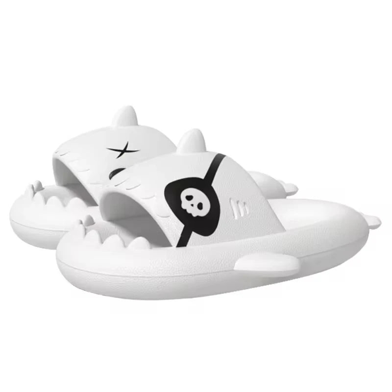 Luminous Christmas Shark Slippers Men Pirate Milk Cow Soft Sandals Adult Bathroom Non-slip Flip Flops Couple Outdoor EVA Shoes