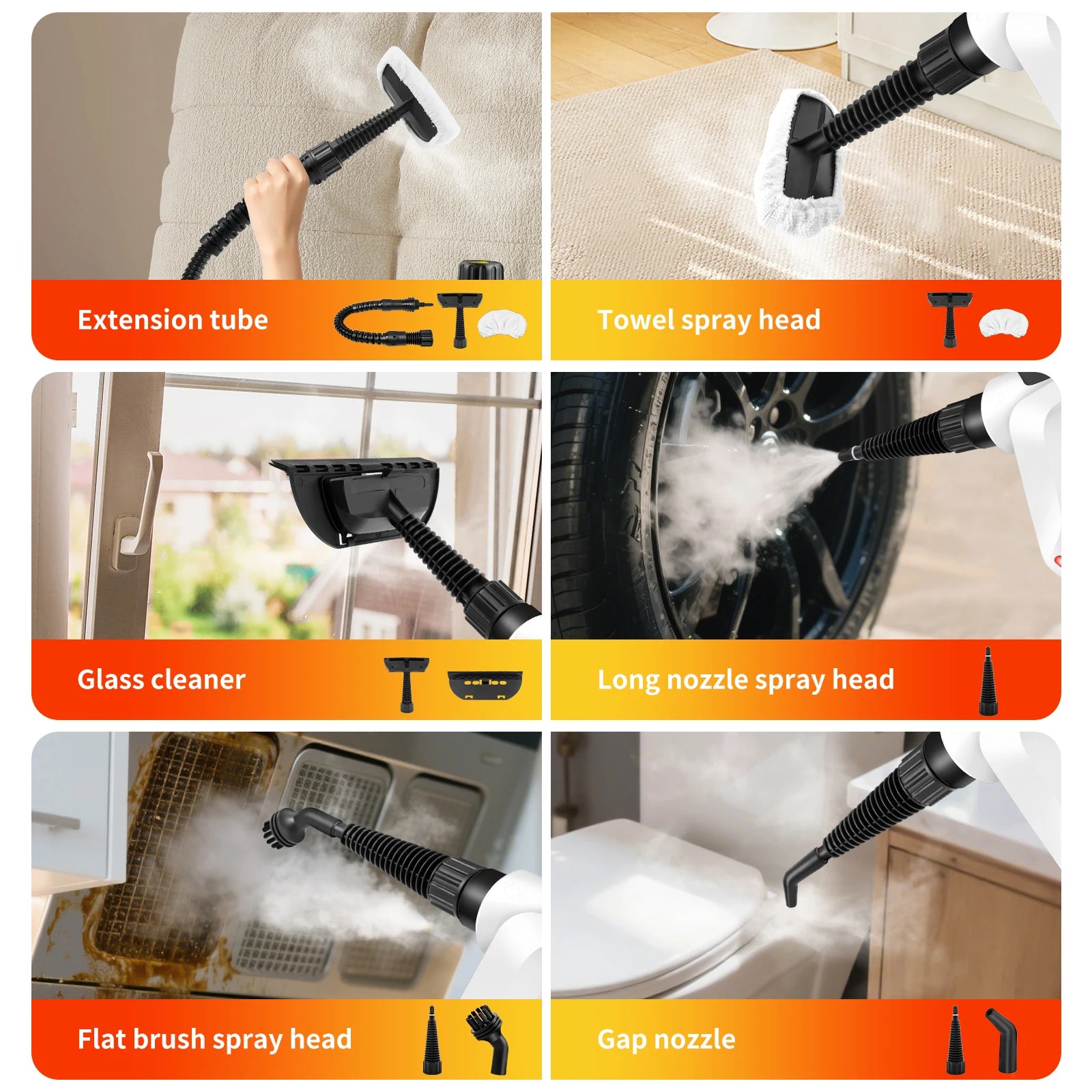 DayPlus 4500W Steam Cleaner High Temperature Jet Washer Range Hood for Kitchen Air Conditioner Car Clean Machine Home Appliances