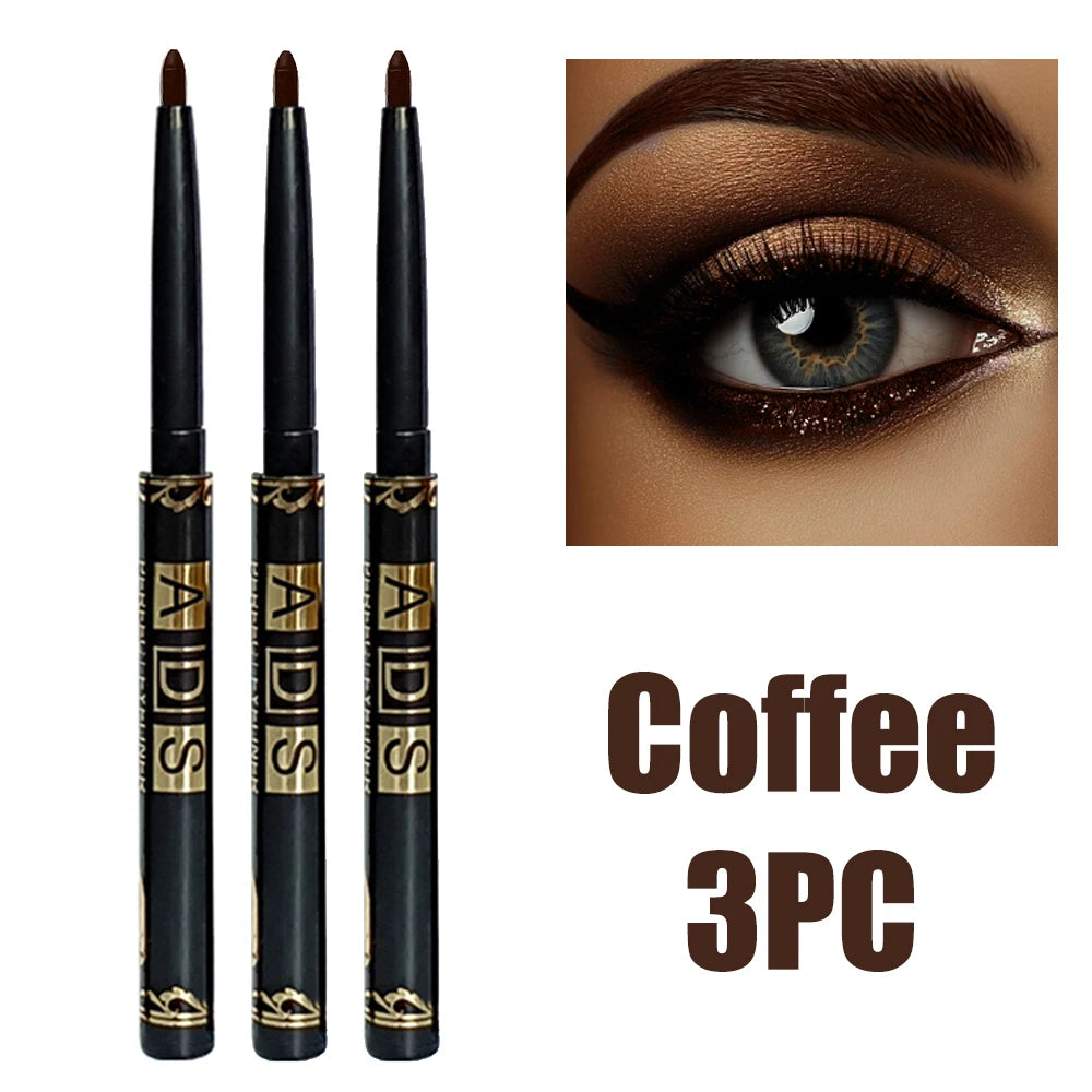 2Pcs Crayons Eyeliner Noir Brun Imperméables - Étanche Aux Taches, Longue Durée Et Adapté Aux Débutants Maquillage Pour Les Yeux Punk Lisse À Haute Pigmentation