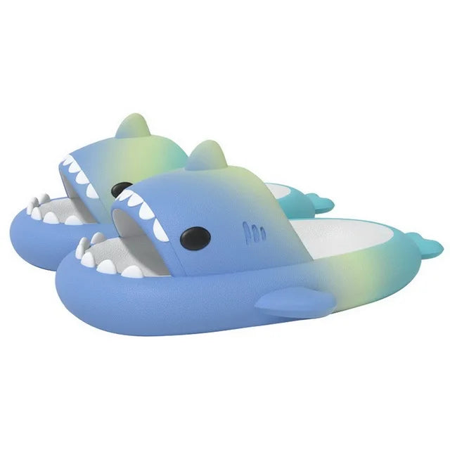 Luminous Christmas Shark Slippers Men Pirate Milk Cow Soft Sandals Adult Bathroom Non-slip Flip Flops Couple Outdoor EVA Shoes