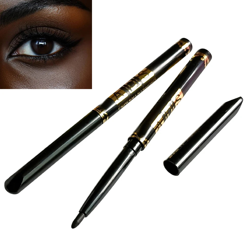 2Pcs Crayons Eyeliner Noir Brun Imperméables - Étanche Aux Taches, Longue Durée Et Adapté Aux Débutants Maquillage Pour Les Yeux Punk Lisse À Haute Pigmentation