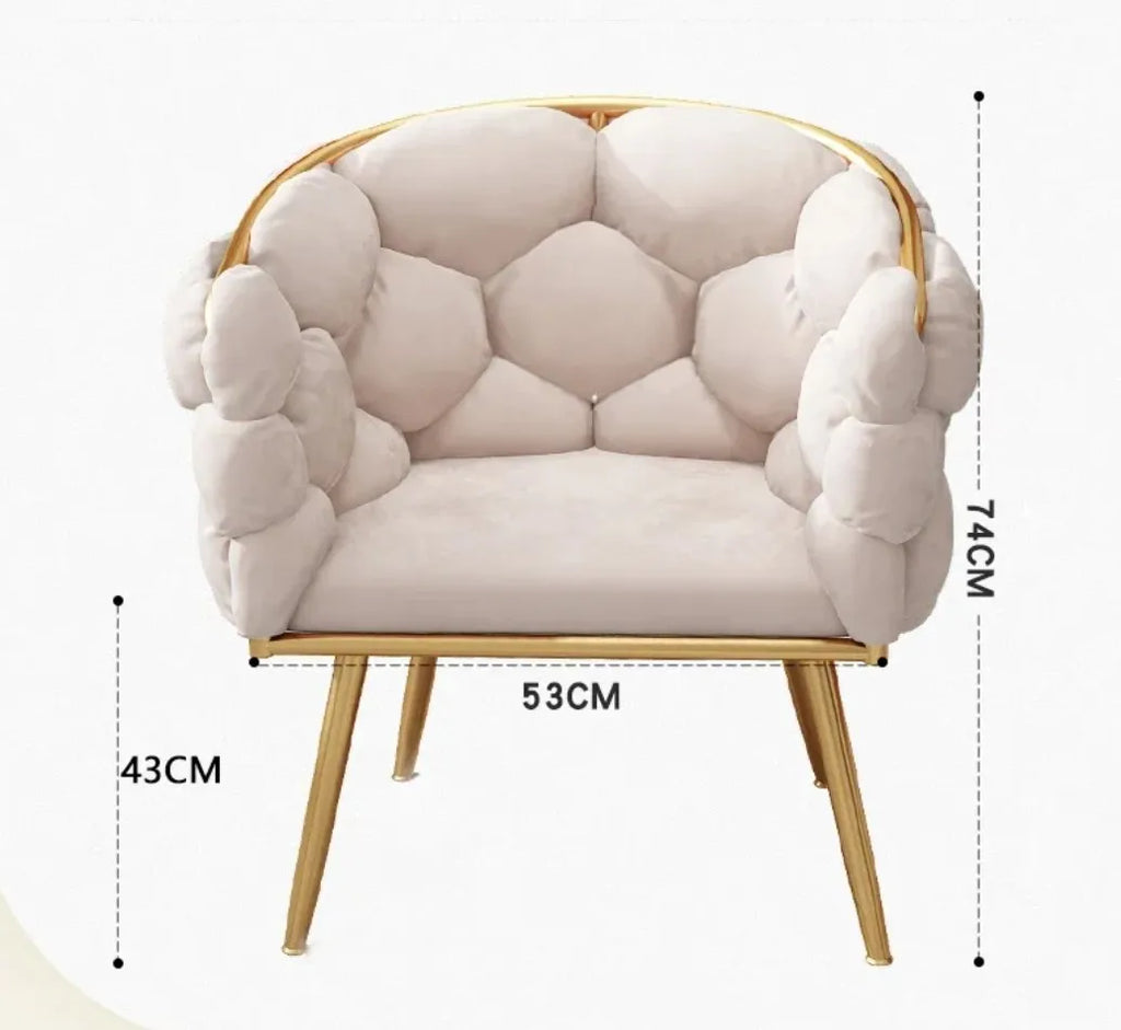 Fauteuils de luxe nordiques design Velours simple Chaise à café relaxante salon INS Pain chaise de maquillage balcon Meubles modernes