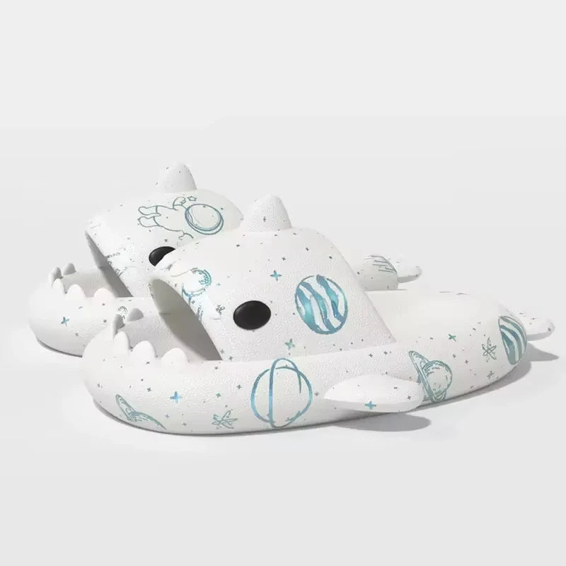 Luminous Christmas Shark Slippers Men Pirate Milk Cow Soft Sandals Adult Bathroom Non-slip Flip Flops Couple Outdoor EVA Shoes