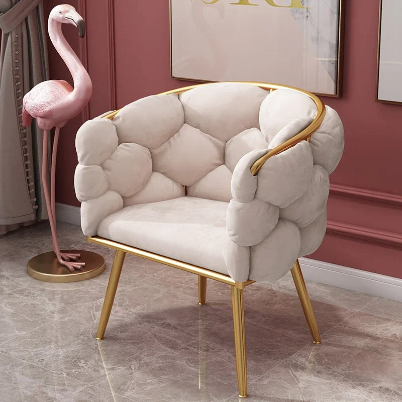 Fauteuils de luxe nordiques design Velours simple Chaise à café relaxante salon INS Pain chaise de maquillage balcon Meubles modernes